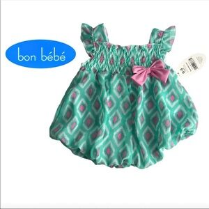 NWT Bon Bebe Baby Girls' Dress/Bodysuit Combo